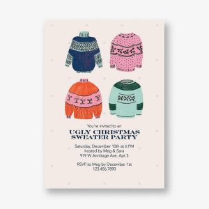 Ugly Christmas Sweater Holiday Invitation