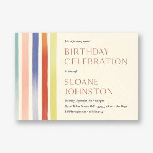 Painted Stripes Party Invitation