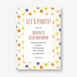 Painted Dots Party Invitation