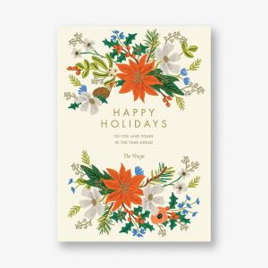 Cream Holiday Bouquet Holiday Card