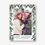 Simple Greenery Holiday Photo Card