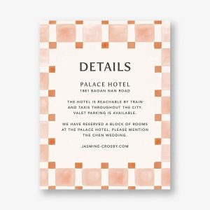 Organic Check Orange Information Card