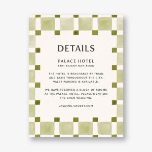 Organic Check Green Information Card