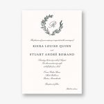 Botanical Wreath Monogram Wedding Invitation