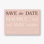 In Writing Pink Save the Date Card
