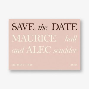 In Writing Pink Save the Date Card