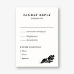 Black and White Floral Response Card