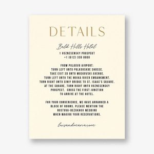 Simply Us Cream Information Card