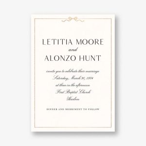 Bow Border Foil Wedding Invitation