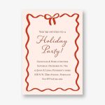 Wiggle Bow Border Holiday Party Invitation