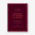 Festive Brushstroke Border Holiday Party Invitation