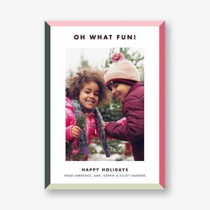 Mod Bevel Border Holiday Photo Card