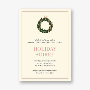Colorful Wreaths Holiday Party Invitation