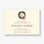 Ribbons and Bows Wreath Holiday Party Invitation