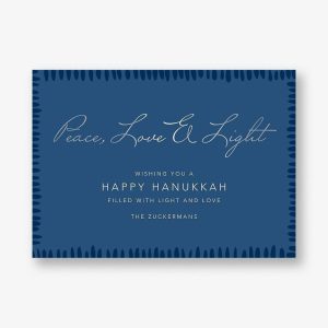 Candlelight Border Foil Script Hanukkah Card