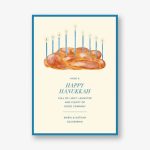 Challah Menorah Hanukkah Card
