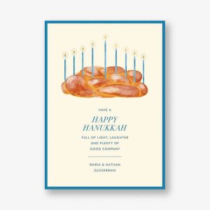 Challah Menorah Hanukkah Card
