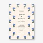 Dianthus Floral Blue Wedding Invitation