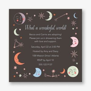 Moons and Stars Adoption Shower Invitation