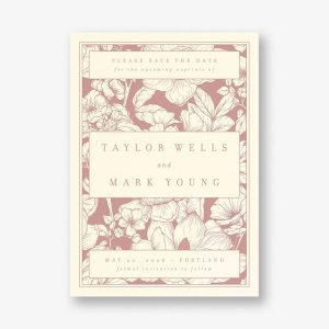 Vintage Floral Book Cover Save the Date