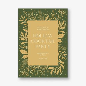 Gold Greenery Holiday Card