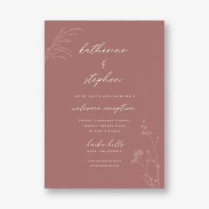 Dried Floral Welcome Reception Invitation