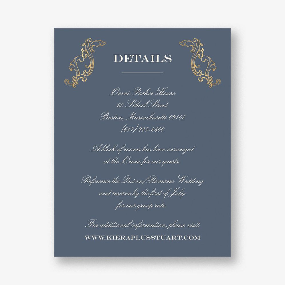 Gilded Filigree Foil Information Card