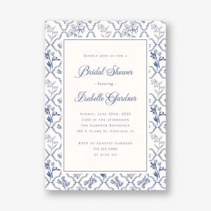 Woodland Toile Bridal Shower Invitation