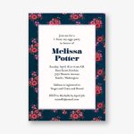 Ditsy Night Floral Egg Freezing Party Invitation