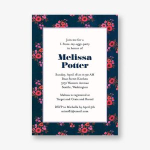 Ditsy Night Floral Egg Freezing Party Invitation