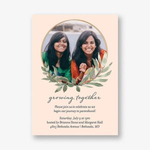 Watercolor Greenery Wreath Shower Invitation
