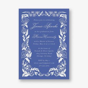 Wild Floral Frame Graduation Invitation