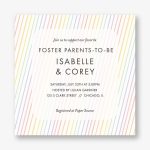 Rainbow Stripe Foster Shower Invitation
