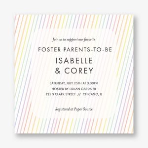Rainbow Stripe Foster Shower Invitation