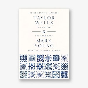 Indigo Riviera Tile Save the Date