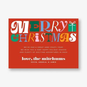 Retro Type Merry Christmas Holiday Card