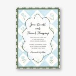Patchwork in Green and Blue Wedding Invitation