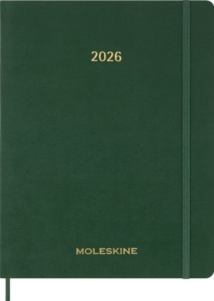 2026 Moleskine Myrtle Green 15-Month XXL Essential Soft Cover Weekly Vertical Planner