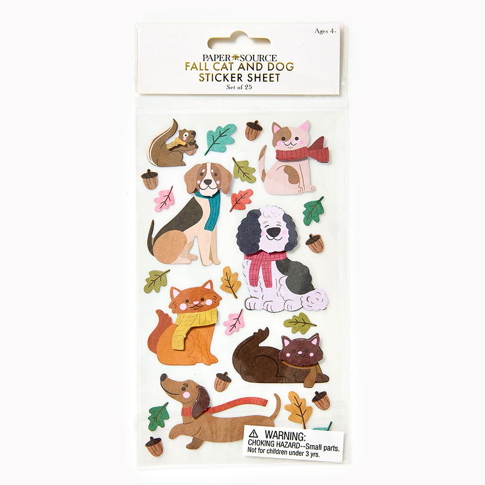 Fall Cat and Dogs with Sticker Sheet - Image 3