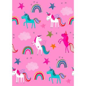Pink Unicorns Flat Wrap