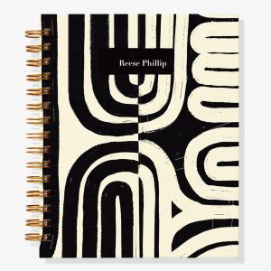 12-Month Black and White Maze Custom Planner
