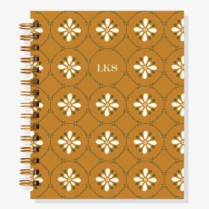 12-Month Vintage Mustard Tile Custom Planner