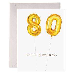 80 Balloons Birthday Card