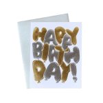 Birthday Balloon Letters Foil Stamped Greeting Card
