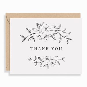Dogwood Blossom Letterpress Thank You Letterpress Card