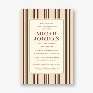 Pinstripe Foil Bar Mitzvah Invitation