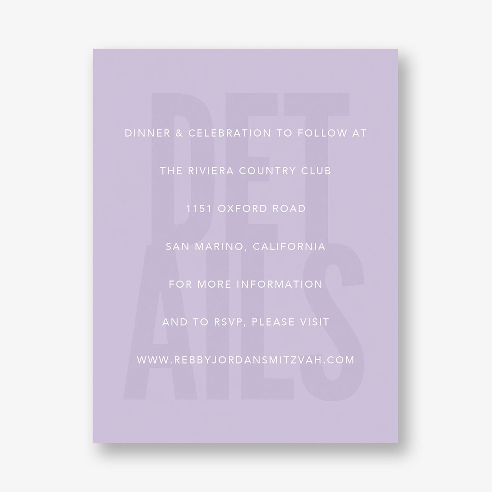 Stacked Type Bat Mitzvah Information