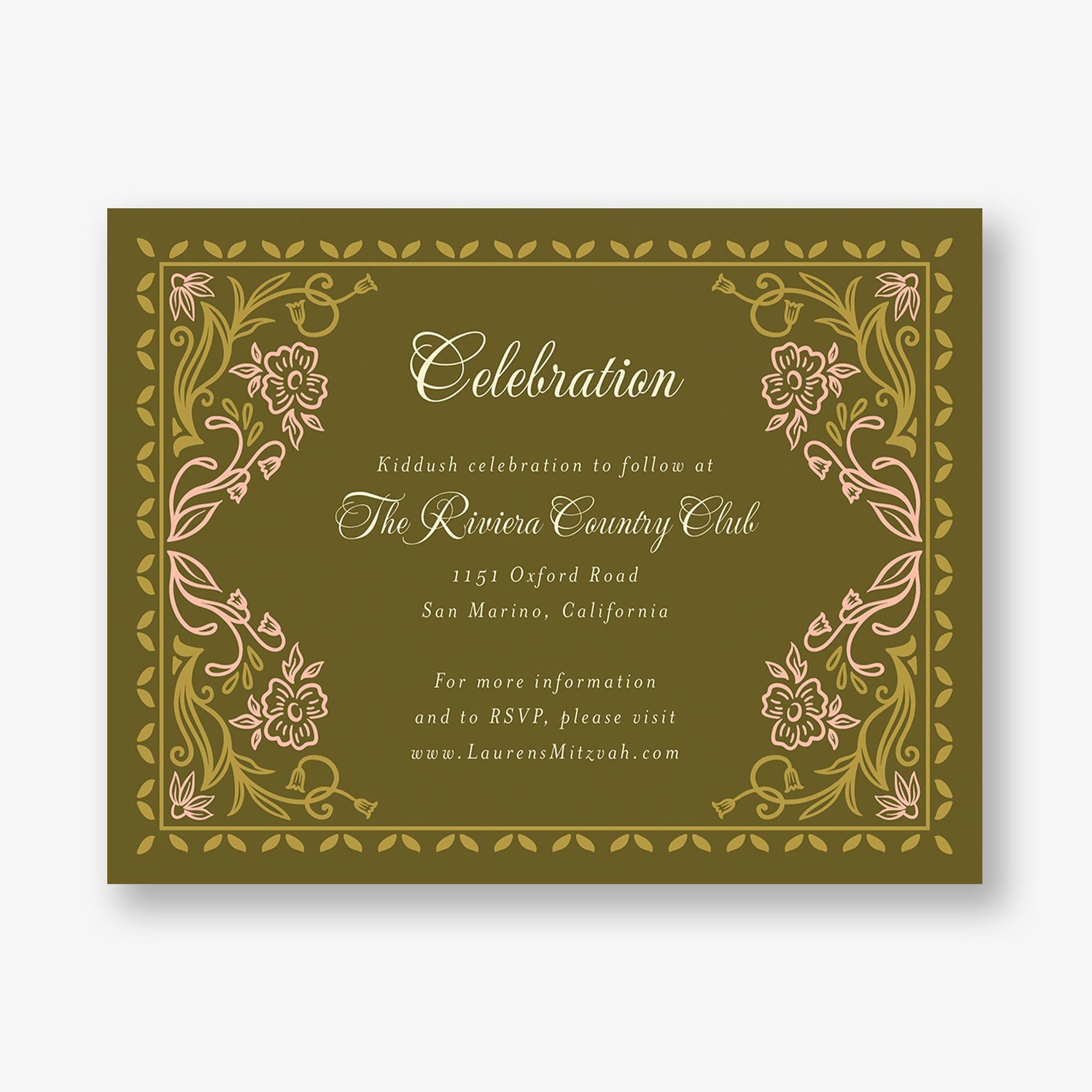 Folk Floral Bat Mitzvah Information