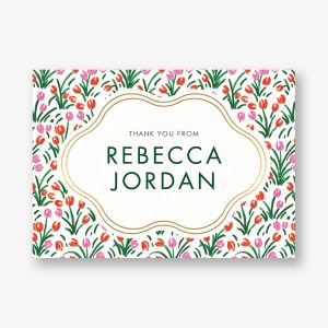 Tulip Field Foil Bat Mitzvah Stationery