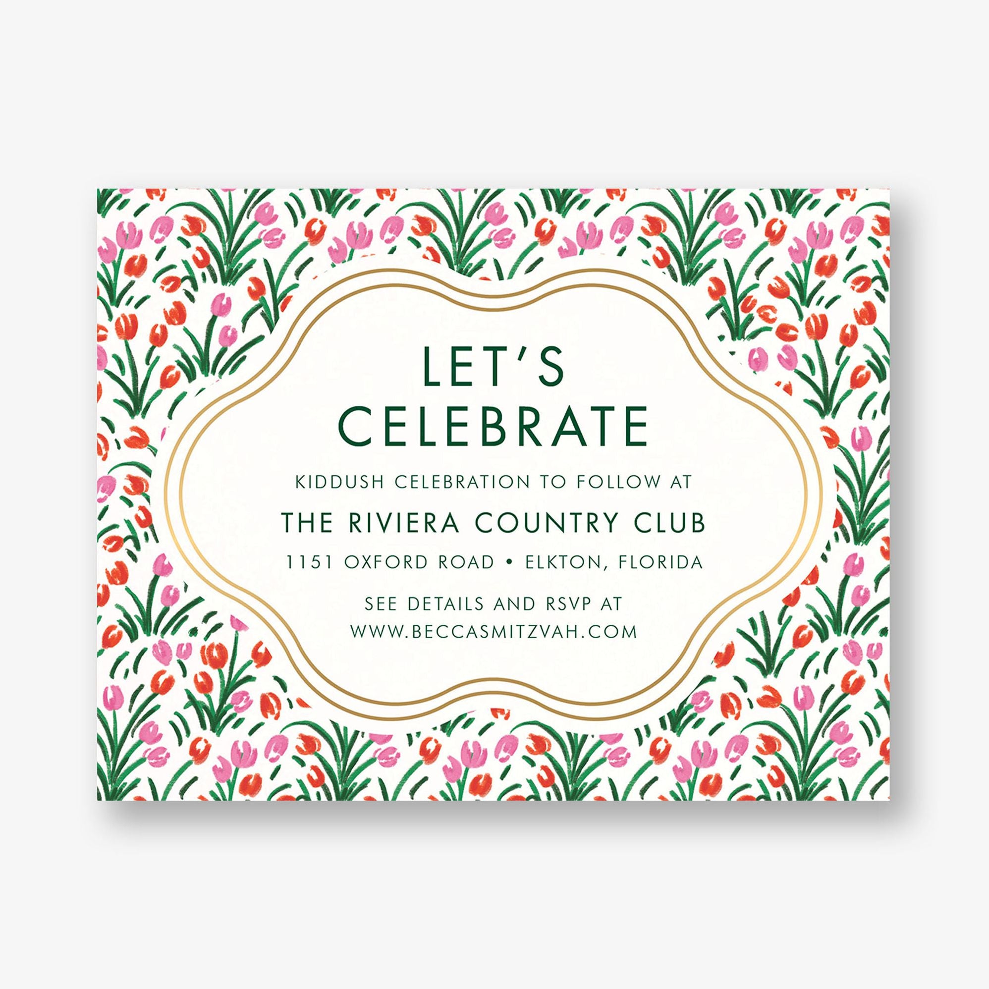 Tulip Field Foil Bat Mitzvah Information